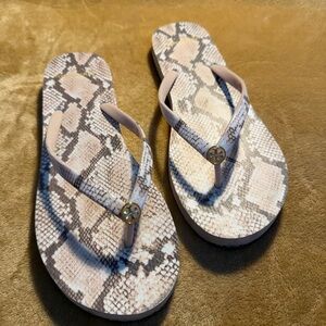 Tory Burch Snakeskin Print Sandal Women Flip Flops- SZ 10